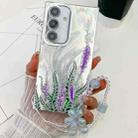 For Samsung Galaxy S24 FE 5G Electroplating Flowers Plants Texture Wristband TPU Phone Case(Lavender FL3) - 1