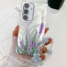 For Samsung Galaxy A35 5G Electroplating Flowers Plants Texture Wristband TPU Phone Case(Lavender FL3) - 1