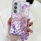 For Samsung Galaxy S24 5G Electroplating Flowers Plants Texture Wristband TPU Phone Case(Azalea FL4) - 1