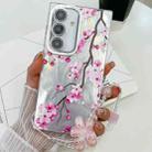 For Samsung Galaxy S24 5G Electroplating Flowers Plants Texture Wristband TPU Phone Case(Plum Flower FL6) - 1