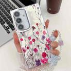 For Samsung Galaxy S24 5G Electroplating Flowers Plants Texture Wristband TPU Phone Case(Carnation FL7) - 1