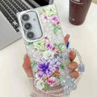 For Samsung Galaxy S24 5G Electroplating Flowers Plants Texture Wristband TPU Phone Case(Colorful Peony FL10) - 1