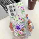 For Samsung Galaxy S23 Ultra 5G Electroplating Flowers Plants Texture Wristband TPU Phone Case(Colorful Peony FL10) - 1
