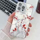 For iPhone 16 Pro Max Electroplating Flower Texture TPU Phone Case(Red Plum Blossom SH2) - 1