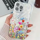 For iPhone 16 Pro Max Electroplating Flower Texture TPU Phone Case(Little Wildflower SH3) - 1