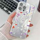 For iPhone 16 Pro Max Electroplating Flower Texture TPU Phone Case(Wild Chrysanthemum SH5) - 1