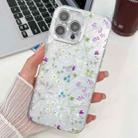 For iPhone 16 Pro Electroplating Flower Texture TPU Phone Case(Flowers SH4) - 1