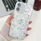 For iPhone 16 Plus Electroplating Flower Texture TPU Phone Case(Flowers SH4) - 1