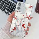 For iPhone 16 Electroplating Flower Texture TPU Phone Case(Red Plum Blossom SH2) - 1