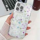 For iPhone 16 Electroplating Flower Texture TPU Phone Case(Flowers SH4) - 1