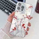 For iPhone 15 Pro Max Electroplating Flower Texture TPU Phone Case(Red Plum Blossom SH2) - 1