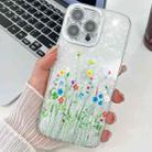 For iPhone 15 Pro Electroplating Flower Texture TPU Phone Case(Little Wildflower SH3) - 1