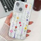 For iPhone 15 Electroplating Flower Texture TPU Phone Case(Yellow Wildflower SH6) - 1