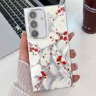 For Samsung Galaxy S24+ 5G Electroplating Flower Texture TPU Phone Case(Red Plum Blossom SH2) - 1