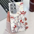 For Samsung Galaxy S23 Ultra 5G Electroplating Flower Texture TPU Phone Case(Red Plum Blossom SH2) - 1