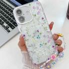 For iPhone 16 Plus Electroplating Flower Texture Wristband TPU Phone Case(Wild Chrysanthemum SH5) - 1