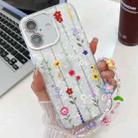 For iPhone 16 Plus Electroplating Flower Texture Wristband TPU Phone Case(Yellow Wildflower SH6) - 1