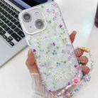 For iPhone 14 Electroplating Flower Texture Wristband TPU Phone Case(Wild Chrysanthemum SH5) - 1