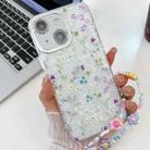 For iPhone 13 Electroplating Flower Texture Wristband TPU Phone Case(Wild Chrysanthemum SH5) - 1