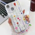 For iPhone 13 Electroplating Flower Texture Wristband TPU Phone Case(Yellow Wildflower SH6) - 1