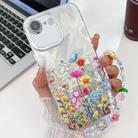 For iPhone 16e Electroplating Flower Texture Wristband TPU Phone Case(Flowers SH4) - 1