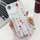 For iPhone 16e Electroplating Flower Texture Wristband TPU Phone Case(Yellow Wildflower SH6) - 1