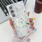 For Samsung Galaxy A36 Electroplating Flower Texture Wristband TPU Phone Case(Wild Chrysanthemum SH5) - 1