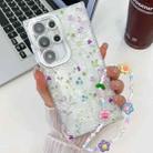 For Samsung Galaxy S24 Ultra 5G Electroplating Flower Texture Wristband TPU Phone Case(Wild Chrysanthemum SH5) - 1