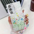 For Samsung Galaxy S24 5G Electroplating Flower Texture Wristband TPU Phone Case(Little Wildflower SH3) - 1