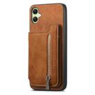 For Samsung Galaxy A06 Retro MagSafe Zipper Wallet Card Bag Back Phone Case(Brown) - 2