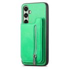 For Samsung Galaxy S24 FE 5G Retro MagSafe Zipper Wallet Card Bag Back Phone Case(Green) - 2