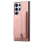 For Samsung Galaxy S24 Ultra 5G Retro MagSafe Zipper Wallet Card Bag Back Phone Case(Pink) - 2