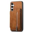 For Samsung Galaxy S24+ 5G Retro MagSafe Zipper Wallet Card Bag Back Phone Case(Brown) - 2