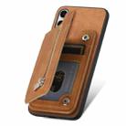 For Samsung Galaxy S24+ 5G Retro MagSafe Zipper Wallet Card Bag Back Phone Case(Brown) - 3