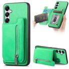 For Samsung Galaxy A05s Retro MagSafe Zipper Wallet Card Bag Back Phone Case(Green) - 1