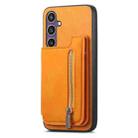 For Samsung Galaxy S23 FE 5G Retro MagSafe Zipper Wallet Card Bag Back Phone Case(Yellow) - 2