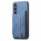 For Samsung Galaxy S23 FE 5G Retro MagSafe Zipper Wallet Card Bag Back Phone Case(Blue) - 2