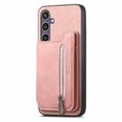 For Samsung Galaxy S23 FE 5G Retro MagSafe Zipper Wallet Card Bag Back Phone Case(Pink) - 2