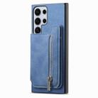 For Samsung Galaxy S23 Ultra 5G Retro MagSafe Zipper Wallet Card Bag Back Phone Case(Blue) - 2