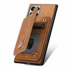 For Samsung Galaxy S23 Ultra 5G Retro MagSafe Zipper Wallet Card Bag Back Phone Case(Brown) - 3