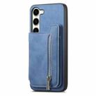 For Samsung Galaxy S23+ 5G Retro MagSafe Zipper Wallet Card Bag Back Phone Case(Blue) - 2