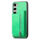 For Samsung Galaxy S23 5G Retro MagSafe Zipper Wallet Card Bag Back Phone Case(Green) - 2