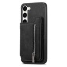 For Samsung Galaxy S23 5G Retro MagSafe Zipper Wallet Card Bag Back Phone Case(Black) - 2