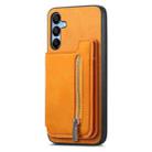 For Samsung Galaxy A14 Retro MagSafe Zipper Wallet Card Bag Back Phone Case(Yellow) - 2