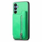 For Samsung Galaxy A14 Retro MagSafe Zipper Wallet Card Bag Back Phone Case(Green) - 2