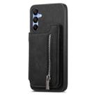 For Samsung Galaxy S25 5G Retro MagSafe Zipper Wallet Card Bag Back Phone Case(Black) - 2