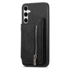 For Samsung Galaxy S25+ 5G Retro MagSafe Zipper Wallet Card Bag Back Phone Case(Black) - 2