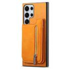 For Samsung Galaxy S25 Ultra 5G Retro MagSafe Zipper Wallet Card Bag Back Phone Case(Yellow) - 2