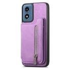 For Motorola Moto G Stylus 5G 2024 Retro MagSafe Zipper Wallet Card Bag Back Phone Case(Purple) - 2