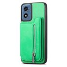 For Motorola Moto G Stylus 5G 2024 Retro MagSafe Zipper Wallet Card Bag Back Phone Case(Green) - 2